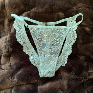 Lace Trim Teal Blue Panty